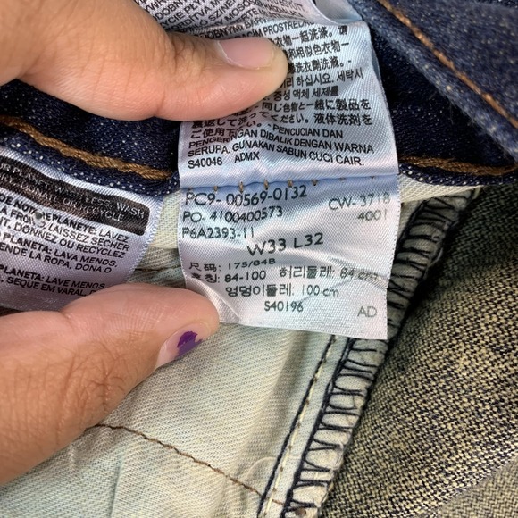 Levis 569 Jeans Men 33x32 Dark Blue Denim Relaxed Med Wash Y2K Baggy Skater Gorp - Picture 10 of 15